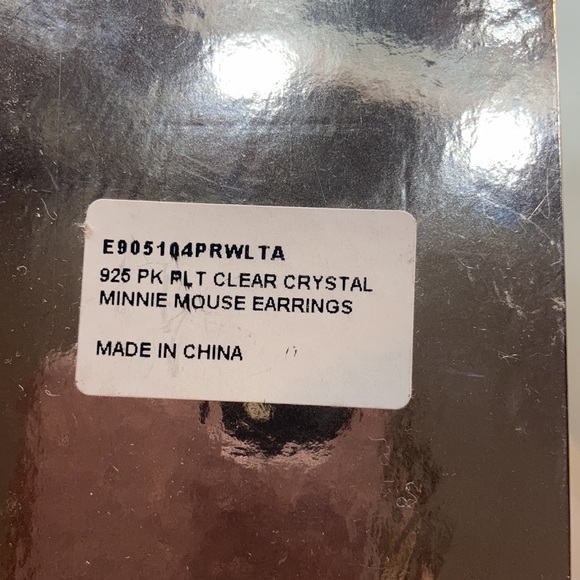 Disney Crystal Sterling Silver Minnie Mouse Matching Necklace & Earrings - Picture 13 of 13